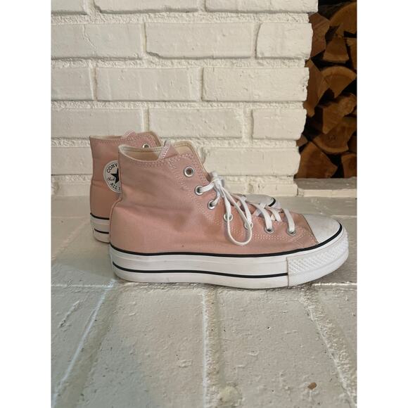 Converse Chuck Taylor All Star High-Top Platform Pink Canvas Women's Size 10 - Picture 1 of 5